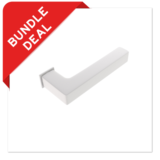 Sluitwerkpakketten met Deurkruk Squared 20 Minimal Wit